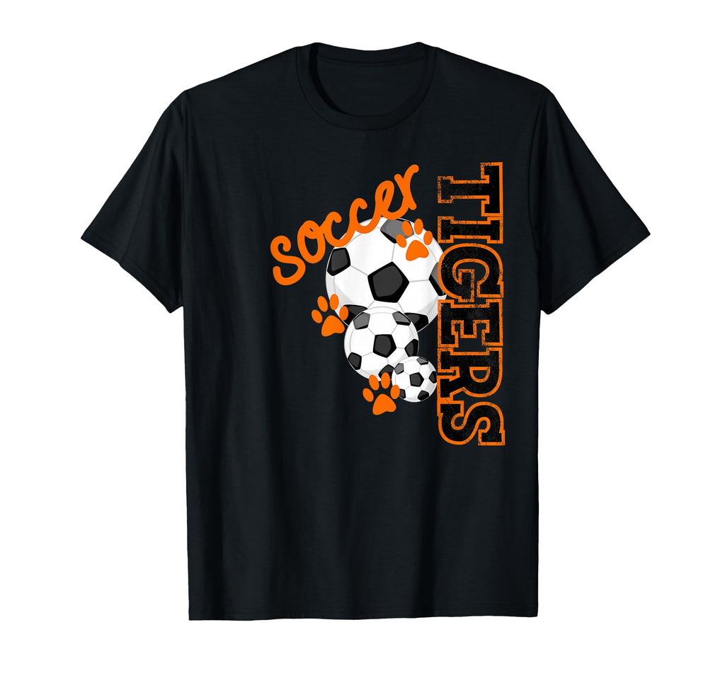 Tigers Soccer Ball Football Mascot Paw T-Shirt - Unique Graphic for Adults - T-Shirt, Sweatshirt, Hoodie