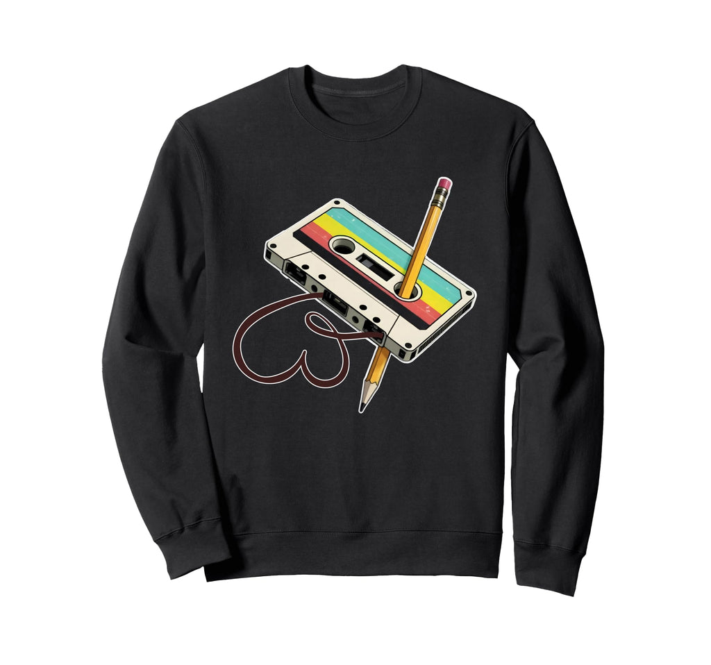 Cassette Tape Pencil Nostalgic 80S 90S Sweatshirt - Graphic Print Men Women - T-Shirt, Sweatshirt, Hoodie