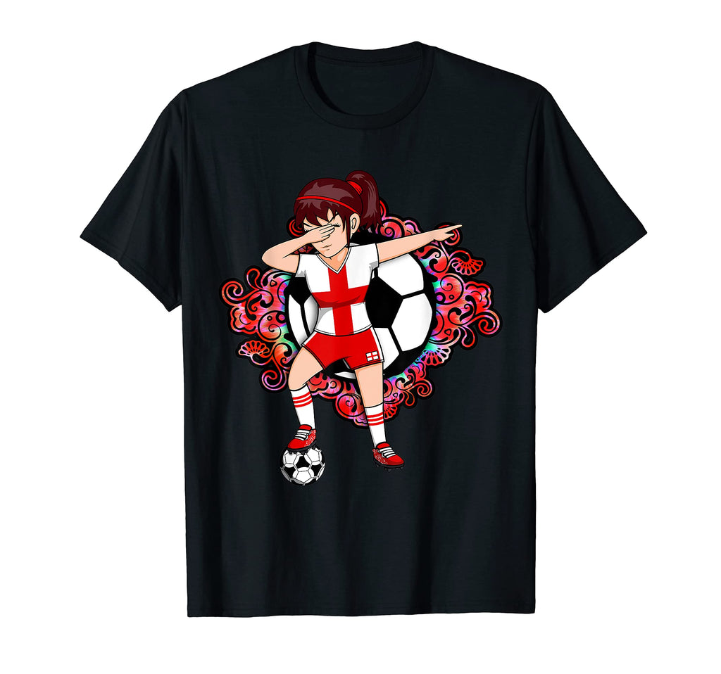 Dabbing Soccer England Jersey Floral T-Shirt - Aesthetic Graphic Men Women - T-Shirt, Sweatshirt, Hoodie