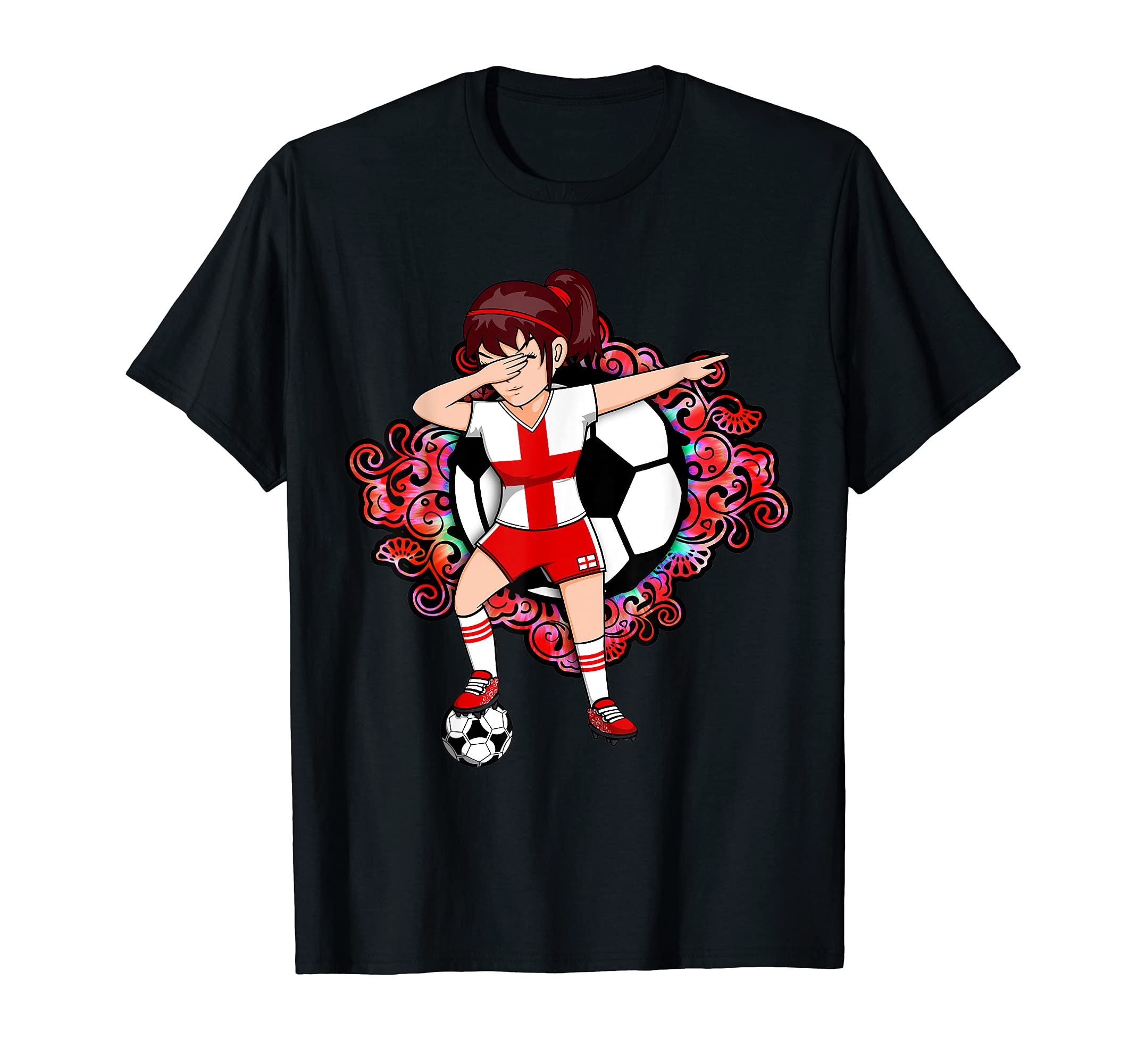 Dabbing Soccer England Jersey Floral T-Shirt - Aesthetic Graphic Men Women - T-Shirt, Sweatshirt, Hoodie