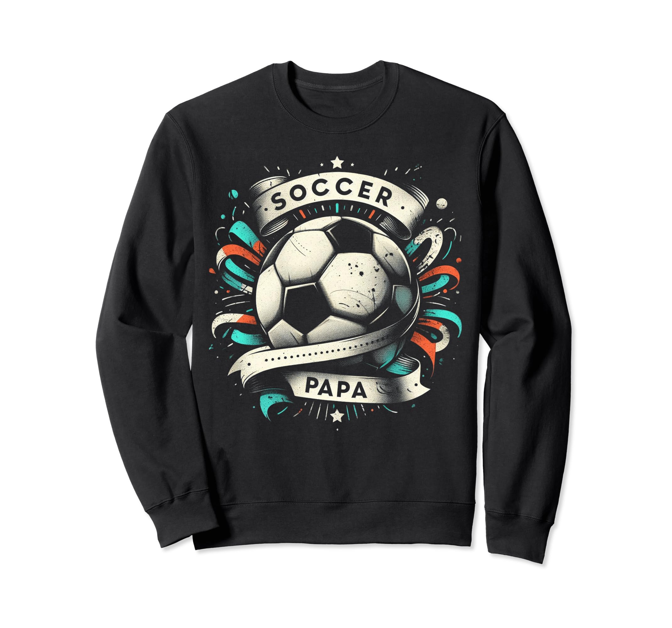 Soccer Papa Family Matching Dad Sweatshirt - Custom Art Print for Adults - T-Shirt, Sweatshirt, Hoodie
