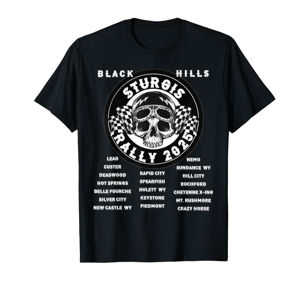 Sturgis 2025 Motorcycle Rally Black T-Shirt - Streetwear Style Men Women - T-Shirt, Sweatshirt, Hoodie