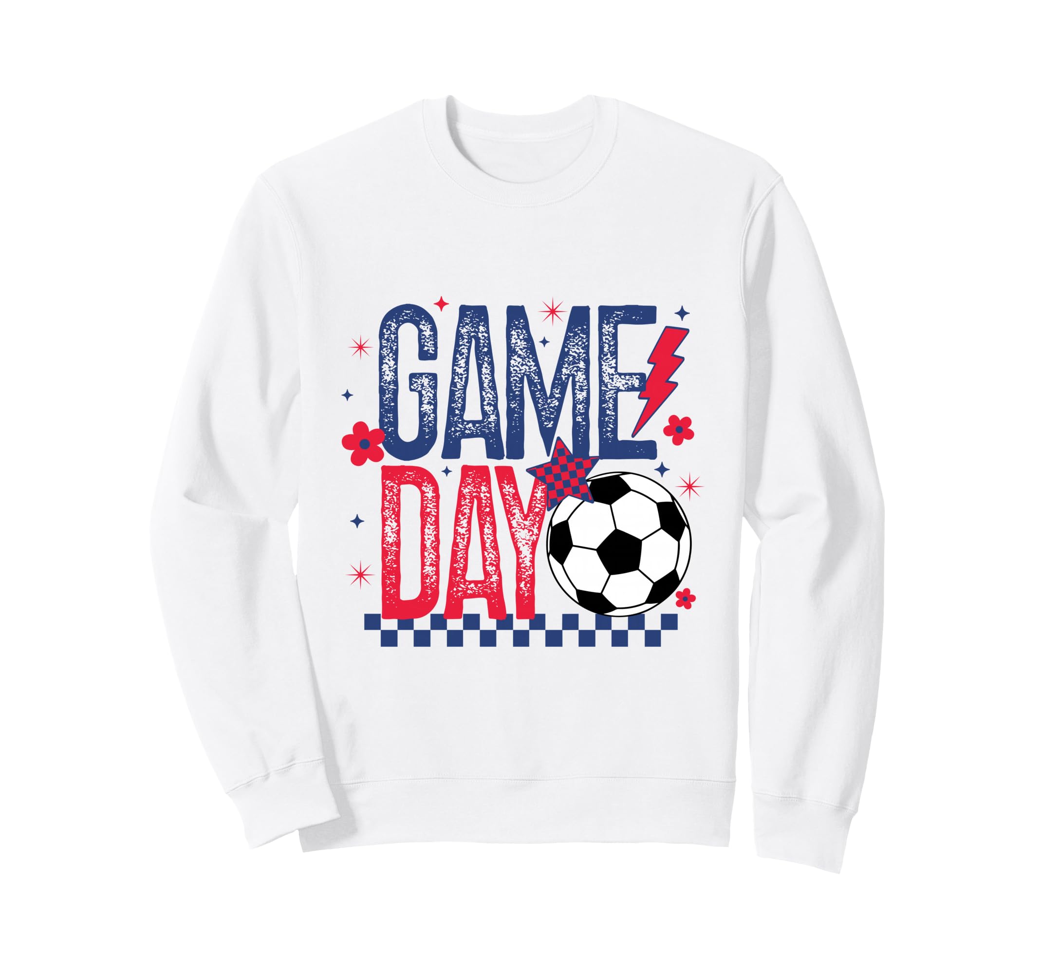 Game Day Soccer Season Blue Sweatshirt - Casual Everyday Wear Men Women - T-Shirt, Sweatshirt, Hoodie