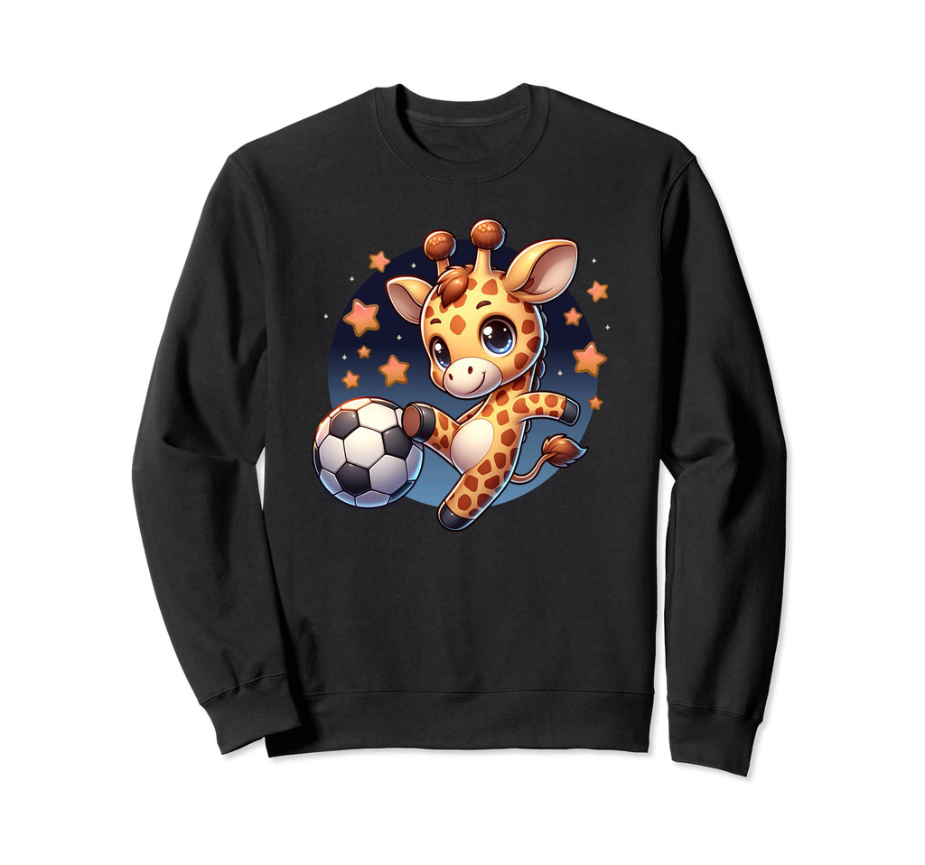 Giraffe Soccer Player Kicking Sweatshirt - Casual Everyday Wear Unisex - T-Shirt, Sweatshirt, Hoodie