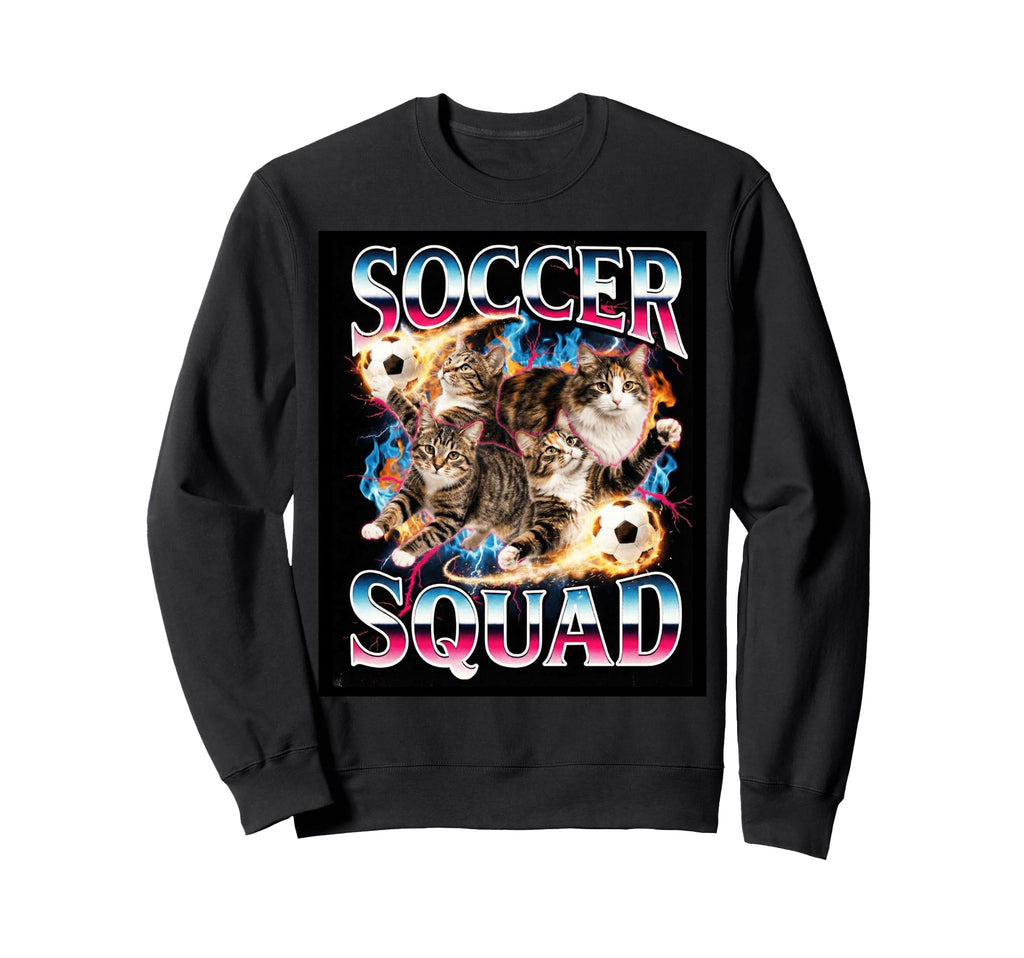 Soccer Squad Funny Cat Meme 90S Sweatshirt - Custom Art Print for Adults - T-Shirt, Sweatshirt, Hoodie