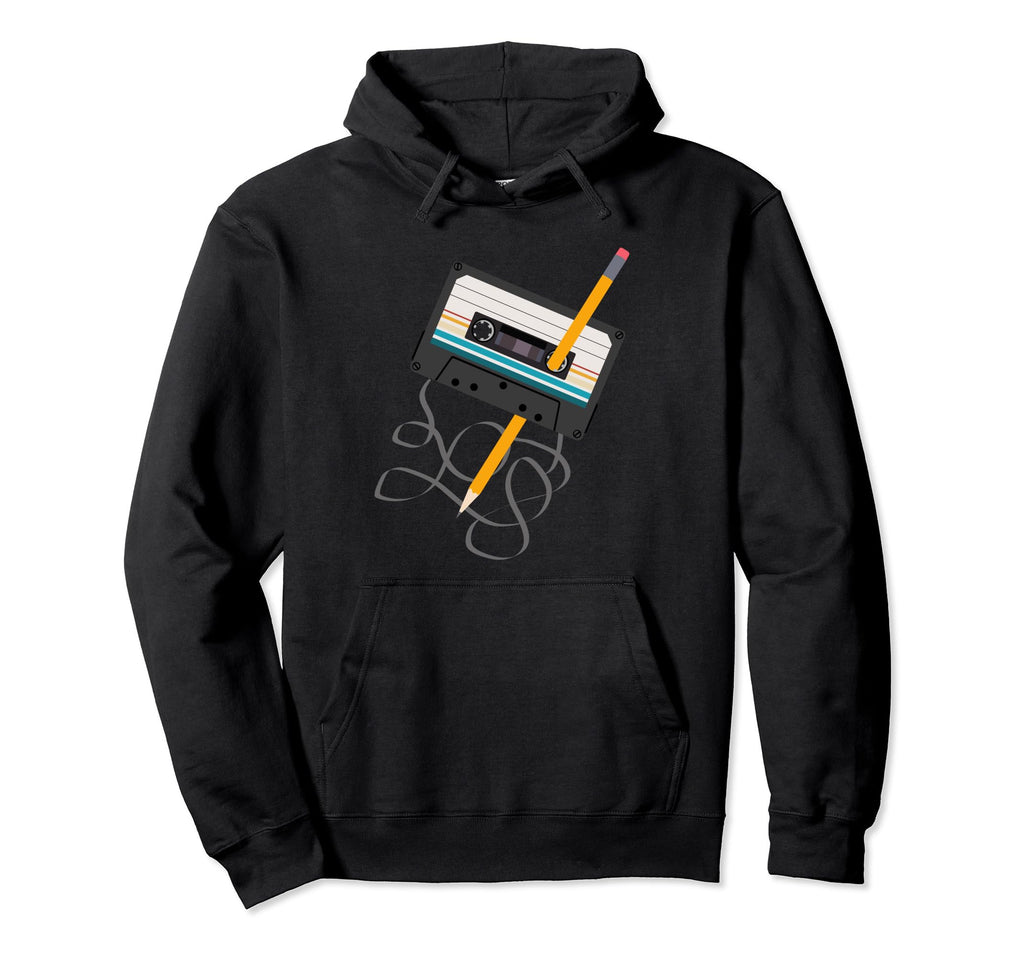 80S Cassette Tape Pencil 1980S Music Hoodie - Trendy Graphic Unisex - T-Shirt, Sweatshirt, Hoodie