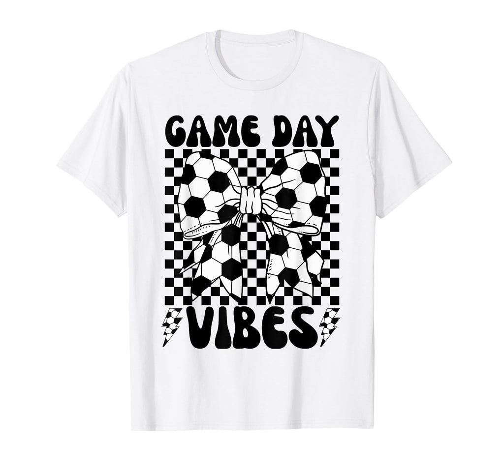 Game Day Vibes Coquette Bow Soccer T-Shirt - Custom Art Print Men Women - T-Shirt, Sweatshirt, Hoodie