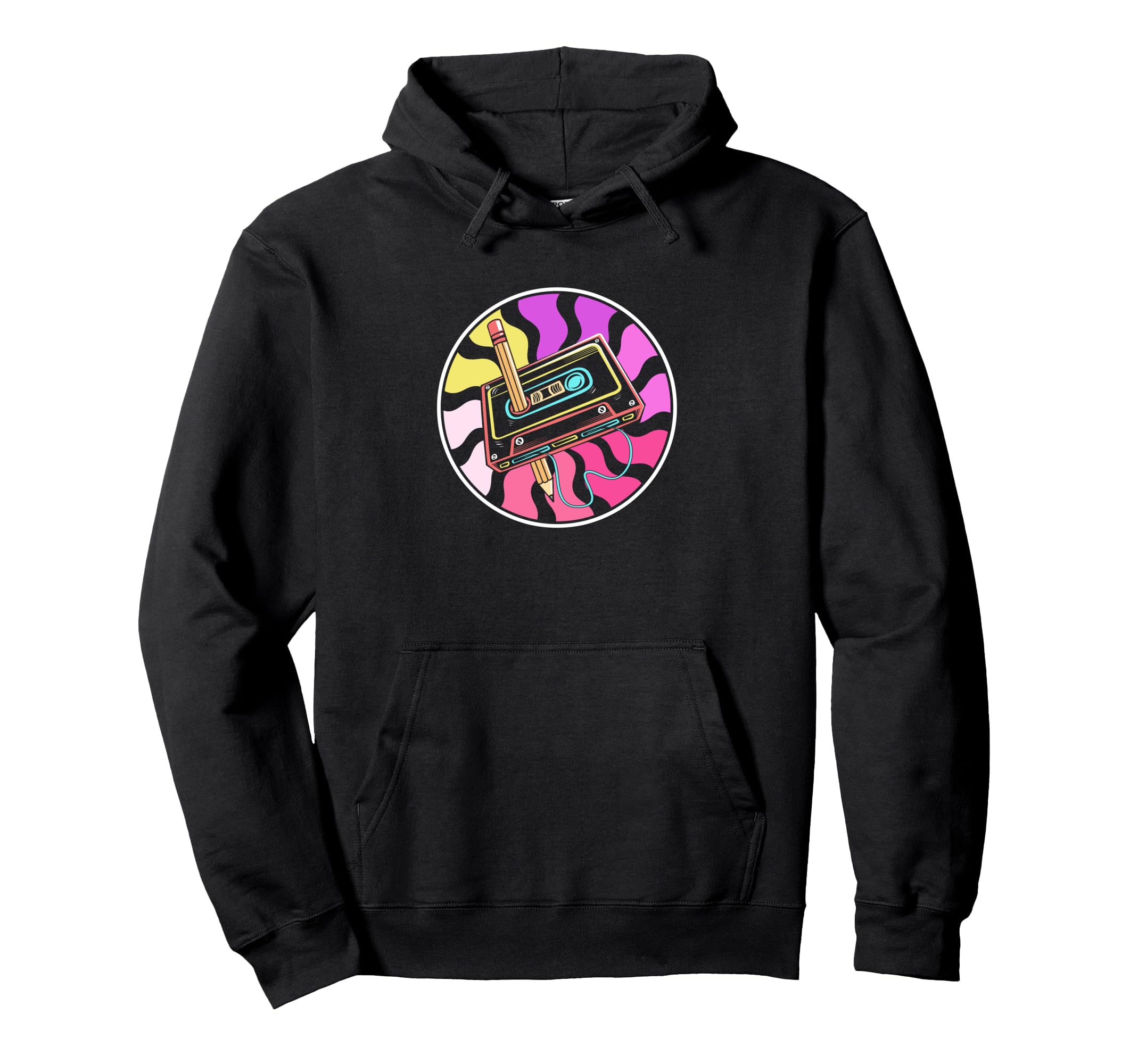 90S Cassette Tape Pencil 90S Music Hoodie - Graphic Print for Adults - T-Shirt, Sweatshirt, Hoodie