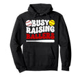 Busy Raising Ballers Softball Baseball Hoodie - Graphic Print for Adults - T-Shirt, Sweatshirt, Hoodie