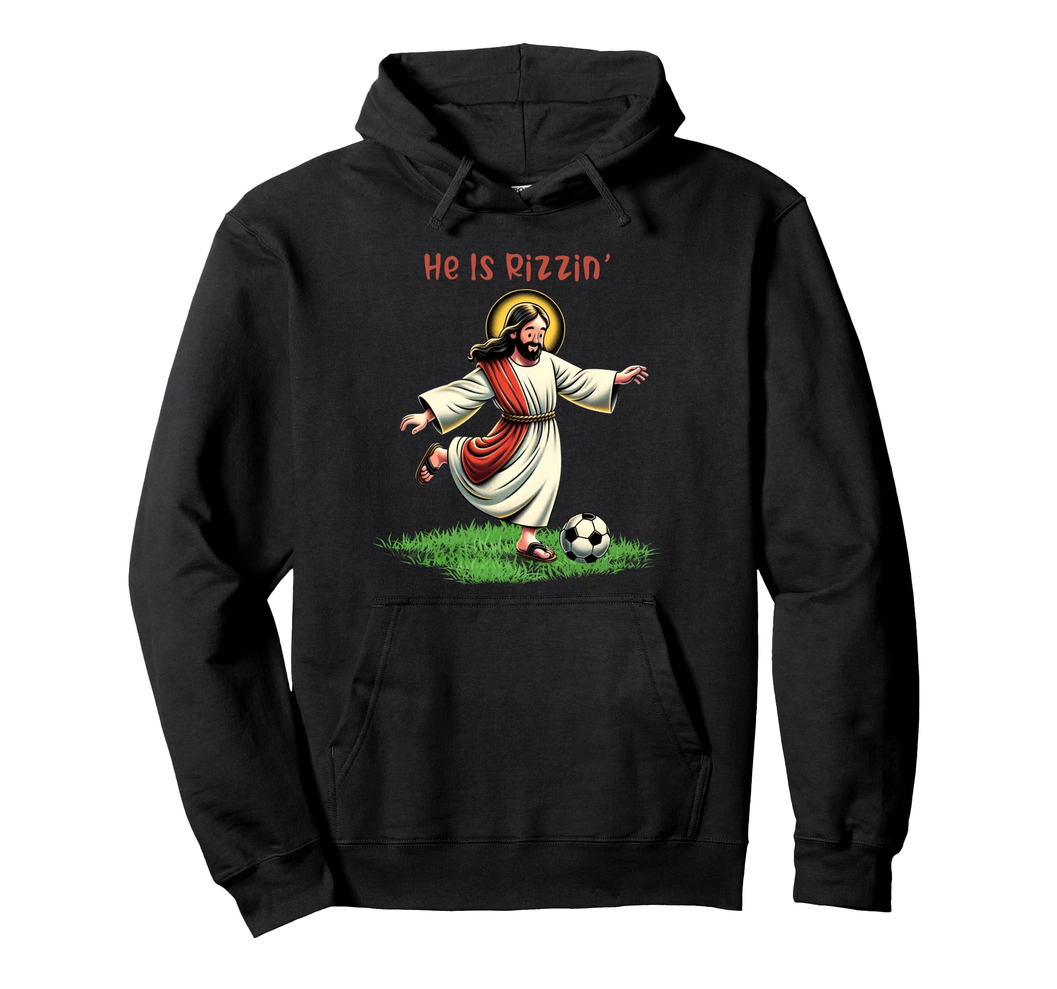 He Is Rizzin Lover Soccer Christian Hoodie - Unique Graphic for Adults - T-Shirt, Sweatshirt, Hoodie
