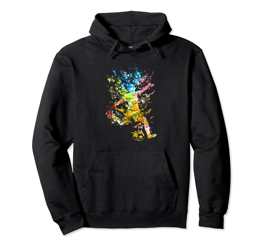 Soccer Colorful Soccer Splash Hoodie - Novelty Apparel for Adults - T-Shirt, Sweatshirt, Hoodie