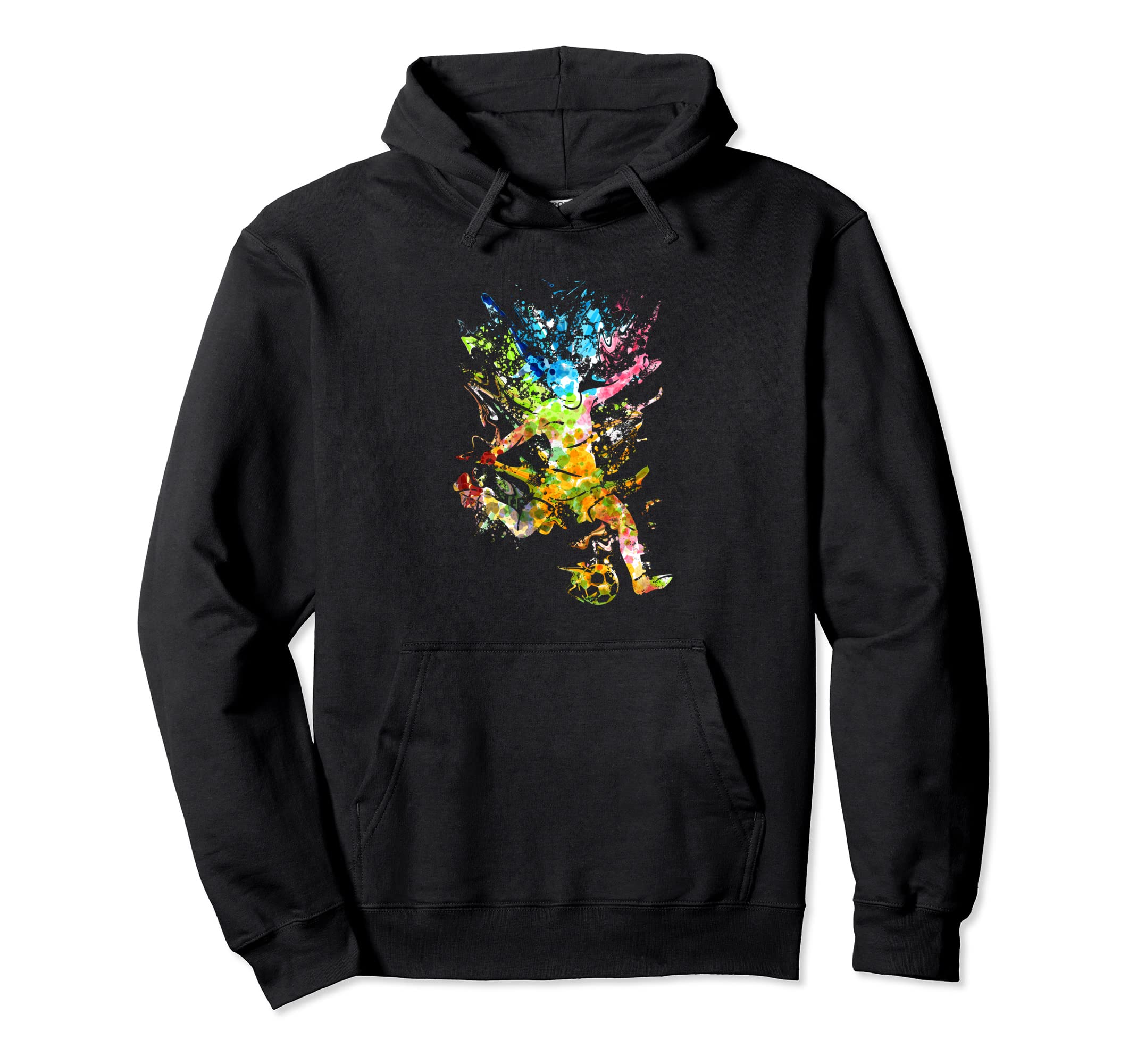 Soccer Colorful Soccer Splash Hoodie - Novelty Apparel for Adults - T-Shirt, Sweatshirt, Hoodie