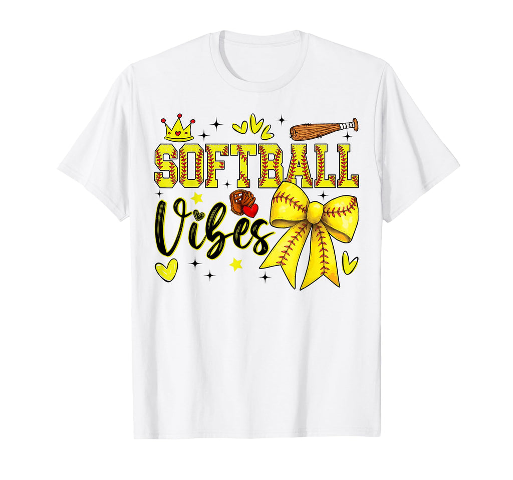 Softball Vibes Softball Coquette T-Shirt - Minimalist Print for Adults - T-Shirt, Sweatshirt, Hoodie