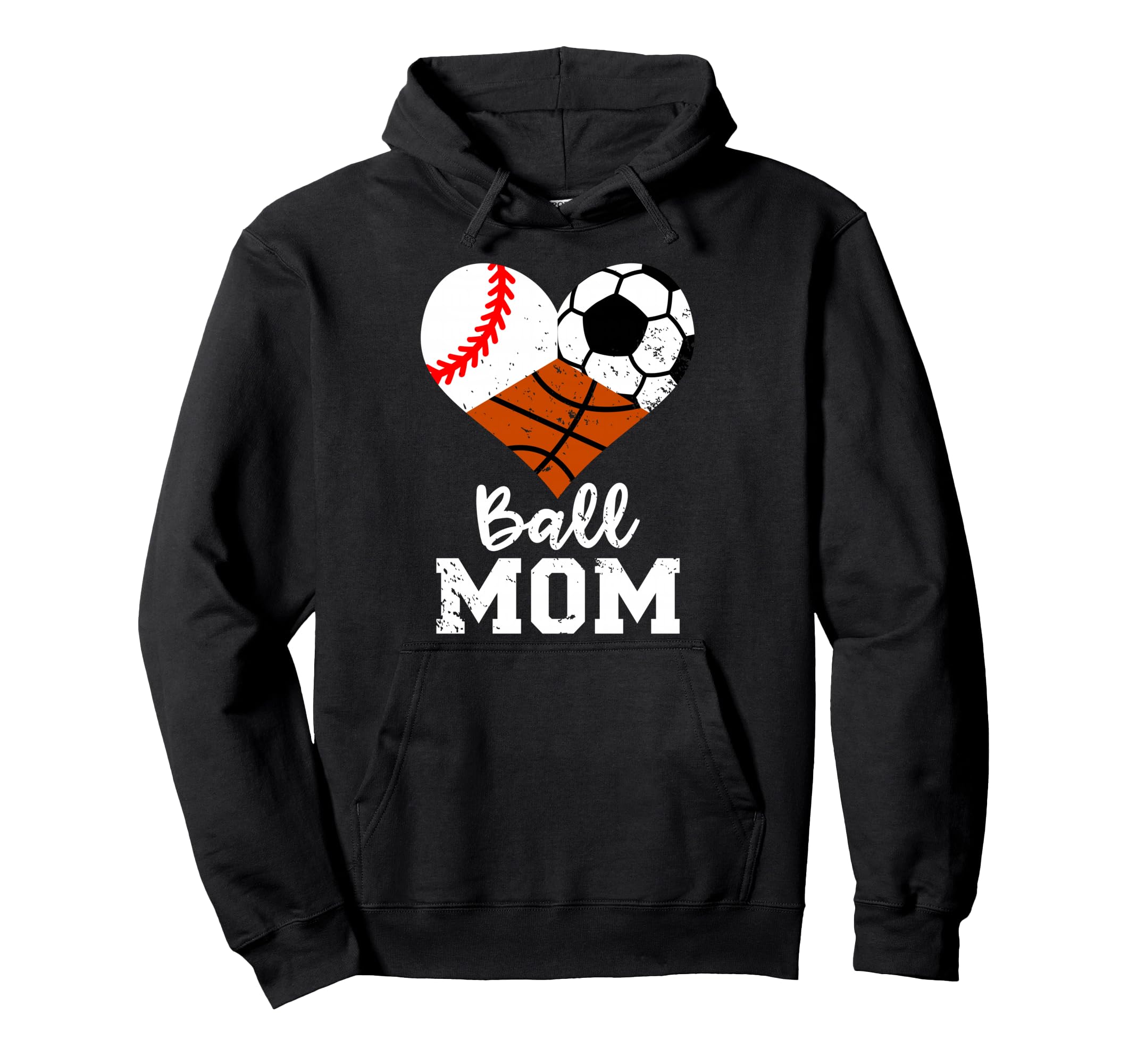 Ball Mom Funny Baseball Soccer Hoodie - Trendy Graphic Men Women - T-Shirt, Sweatshirt, Hoodie