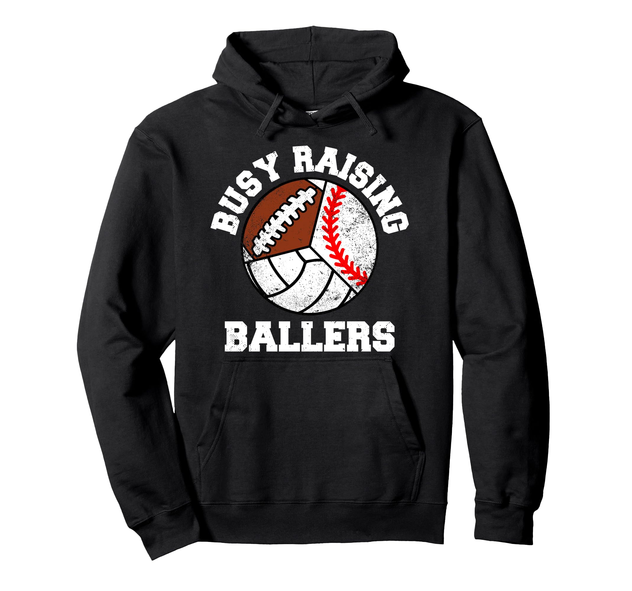 Busy Raising Ballers Funny Baseball Hoodie - Trendy Graphic for Adults - T-Shirt, Sweatshirt, Hoodie