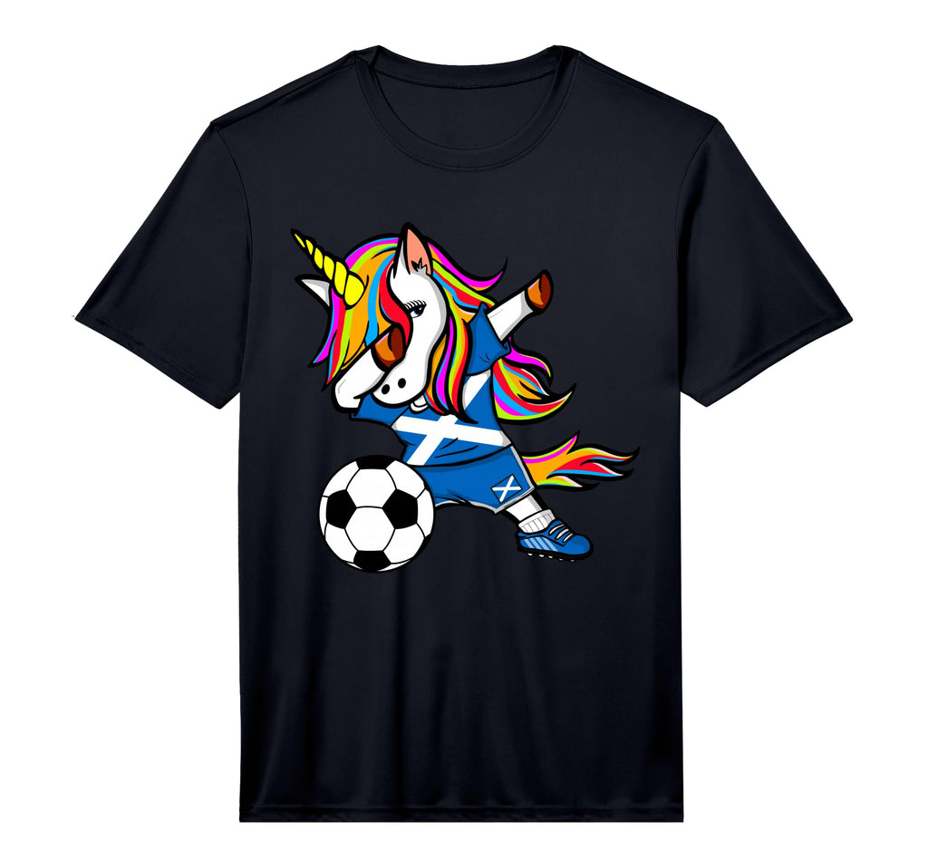 Dabbing Unicorn Scotland Soccer Fan T-Shirt - Unique Graphic for Adults - T-Shirt, Sweatshirt, Hoodie