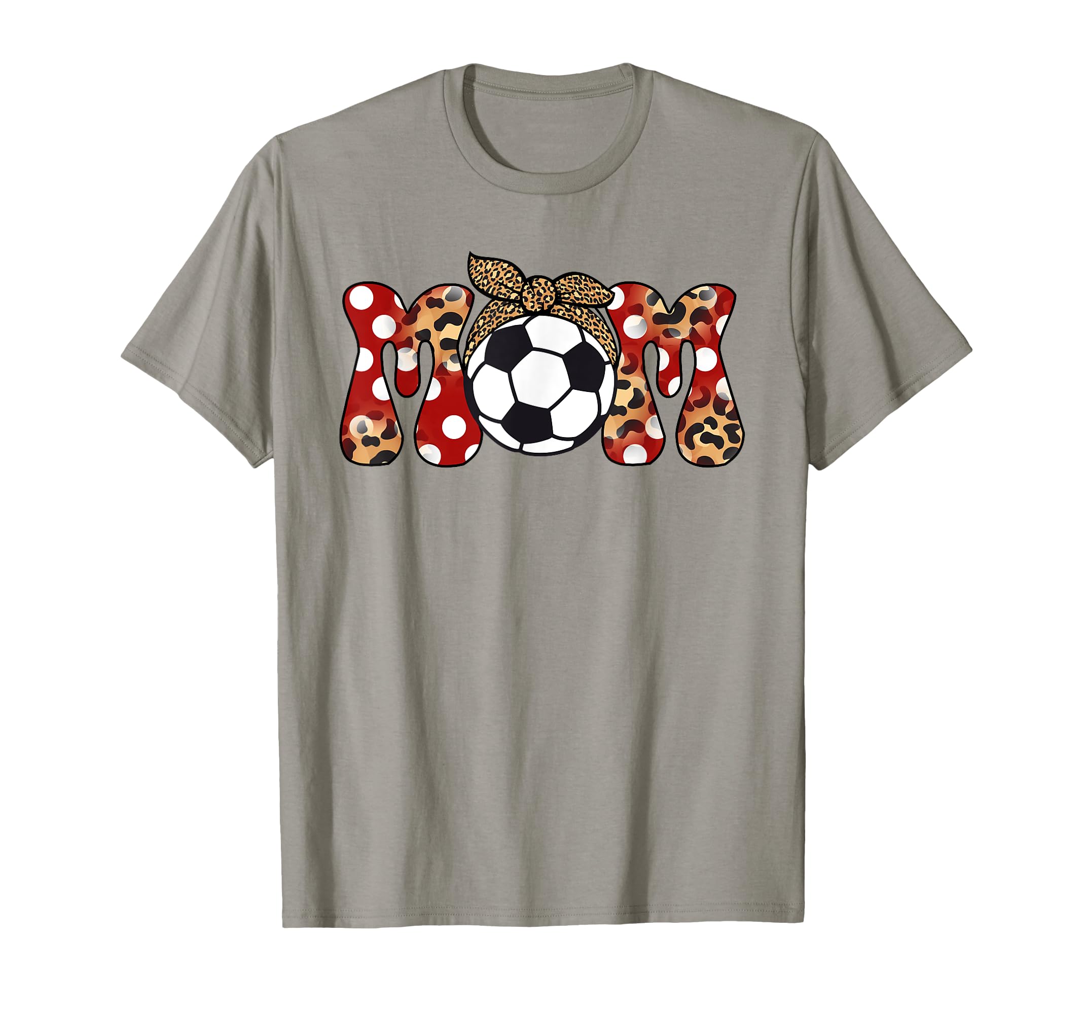Soccer Mom Red Cheetah Leopard Soccer T-Shirt - Trendy Graphic for Adults - T-Shirt, Sweatshirt, Hoodie
