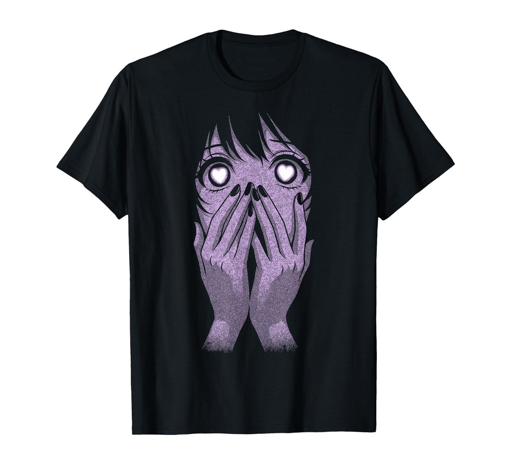 Anime Eyes Hearts Manga Otaku T-Shirt - Fun Novelty Design for Adults - T-Shirt, Sweatshirt, Hoodie