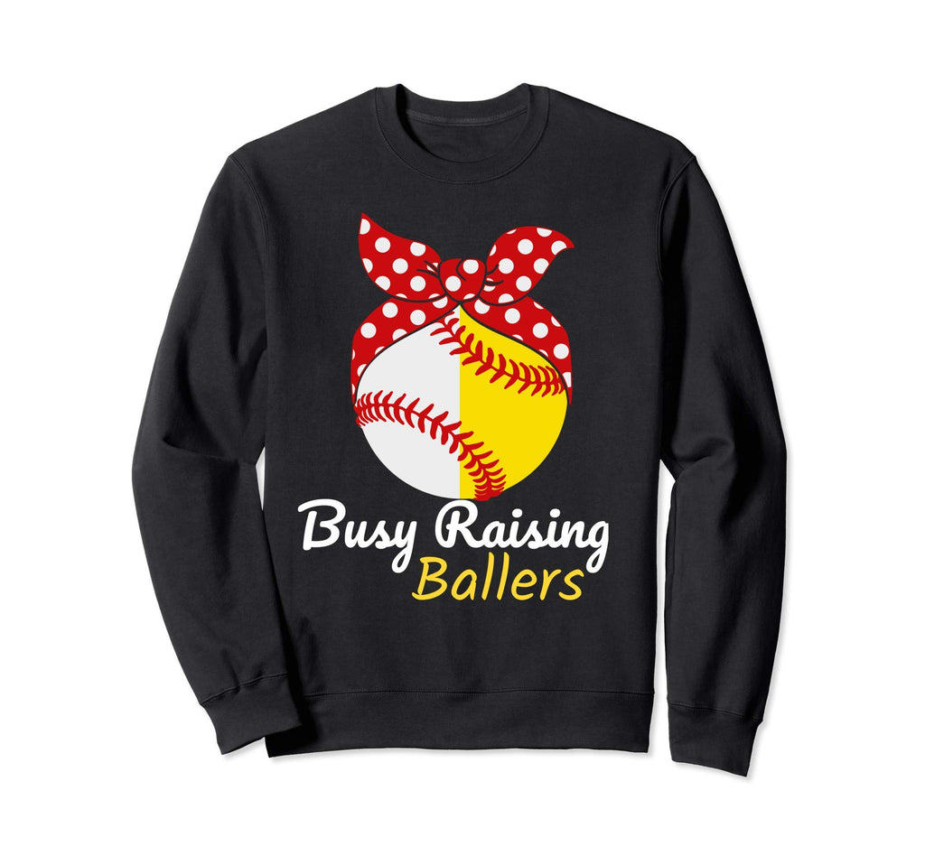 Busy Raising Ballers Baseball T-Shirt - Casual Everyday Wear for Adults - T-Shirt, Sweatshirt, Hoodie