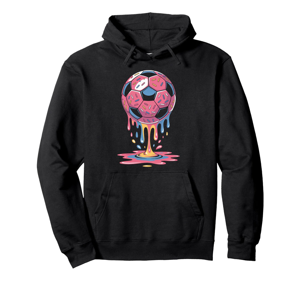 Soccer Ball Drip Ice Cream Drip Game Hoodie - Graphic Print Men Women - T-Shirt, Sweatshirt, Hoodie