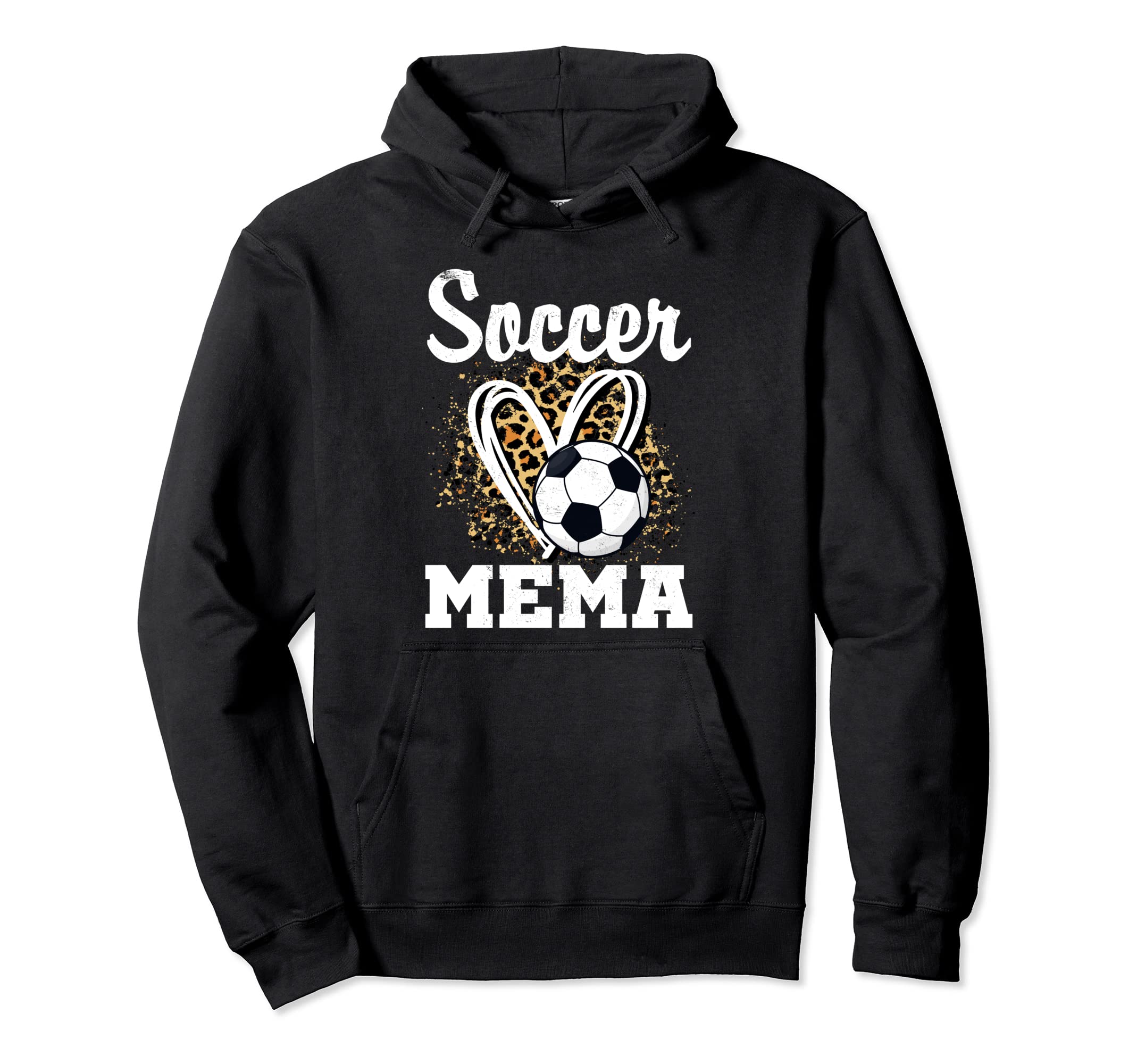 Soccer Grandma Leopard Heart Soccer Fan Hoodie - Trendy Graphic for Adults - T-Shirt, Sweatshirt, Hoodie