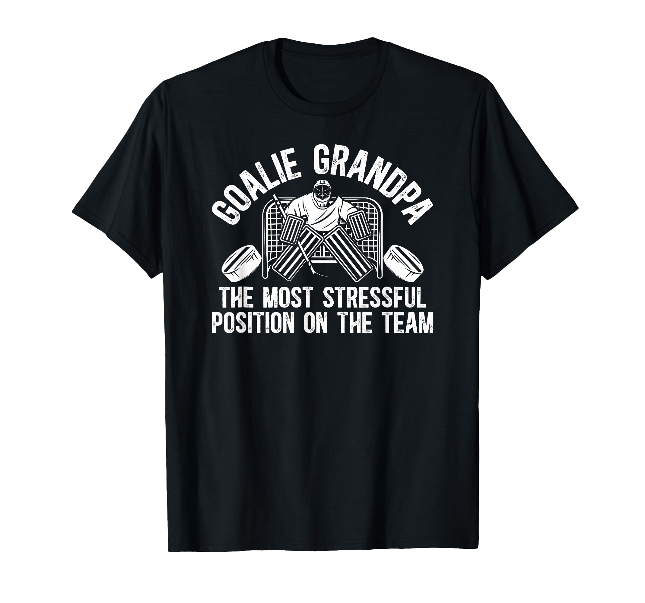Funny Hockey Goalie Grandpa Hockey T-Shirt - Unique Graphic Men Women - T-Shirt, Sweatshirt, Hoodie