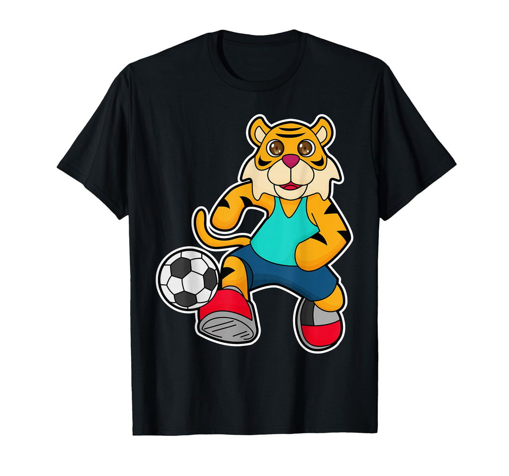 Tiger Soccer Player Soccer Sports T-Shirt - Casual Everyday Wear Men Women - T-Shirt, Sweatshirt, Hoodie