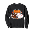 Heart Football Basketball Soccer Sweatshirt - Novelty Apparel for Adults - T-Shirt, Sweatshirt, Hoodie