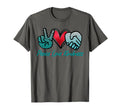Peace Love Kindness Symbols Teal T-Shirt - Casual Everyday Wear Men Women - T-Shirt, Sweatshirt, Hoodie