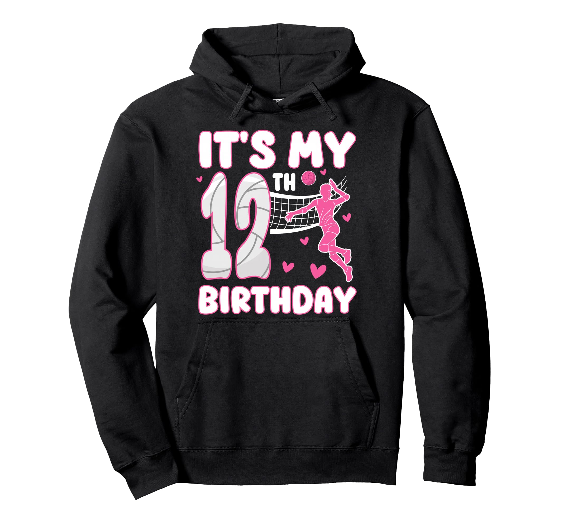 Its My 12Th Birthday Volleyball Theme 12 Hoodie - Graphic Print Men Women - T-Shirt, Sweatshirt, Hoodie