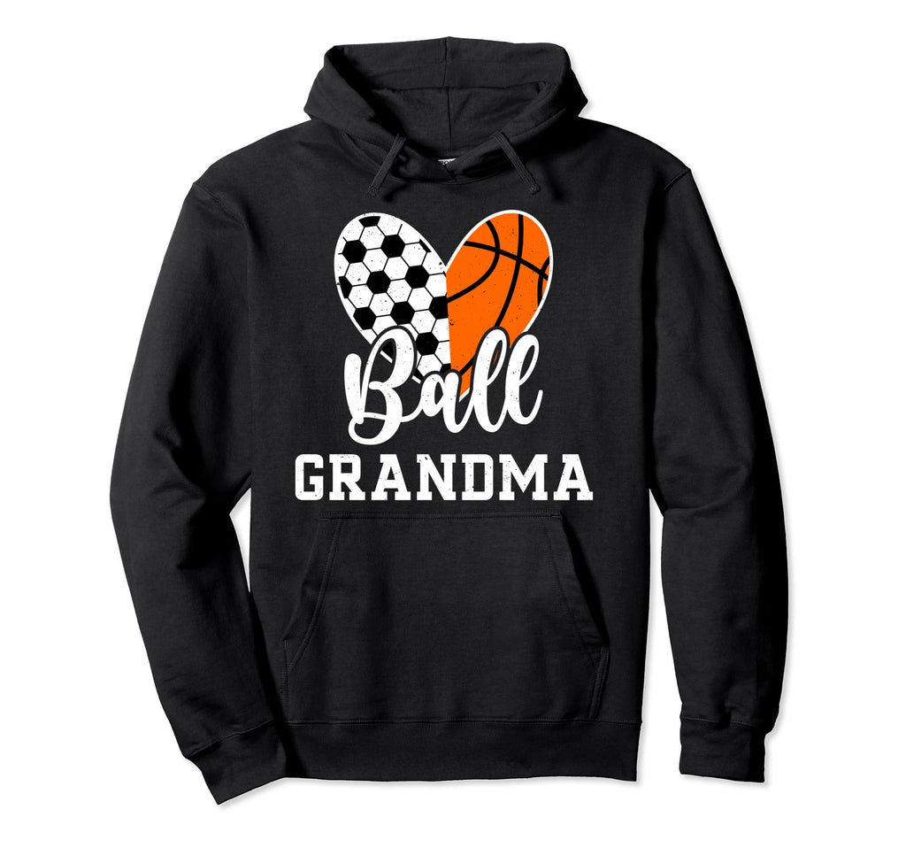 Ball Grandma Heart Soccer Basketball Hoodie - Minimalist Print Unisex - T-Shirt, Sweatshirt, Hoodie