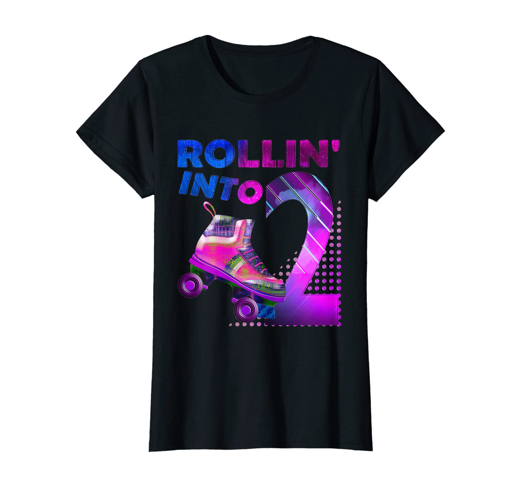 Rollin Into 2 Roller Skating Birthday T-Shirt - Unique Graphic for Adults - T-Shirt, Sweatshirt, Hoodie