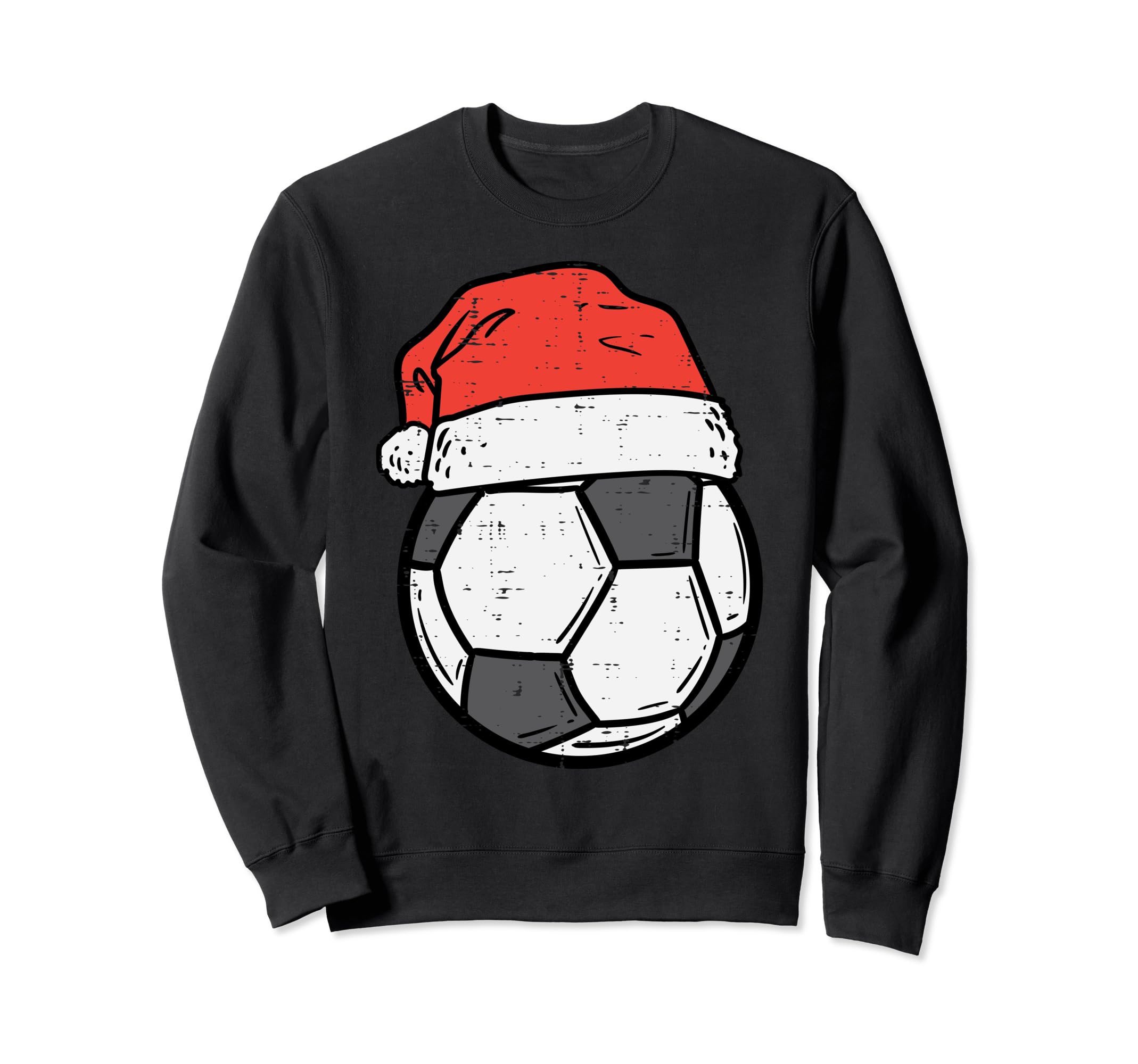 Soccer Ball Santa Hat Sports Sweatshirt - Unique Graphic for Adults - T-Shirt, Sweatshirt, Hoodie