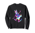 Llama Ice Hockey Player Hockey Stick Sweatshirt - Graphic Print Unisex - T-Shirt, Sweatshirt, Hoodie