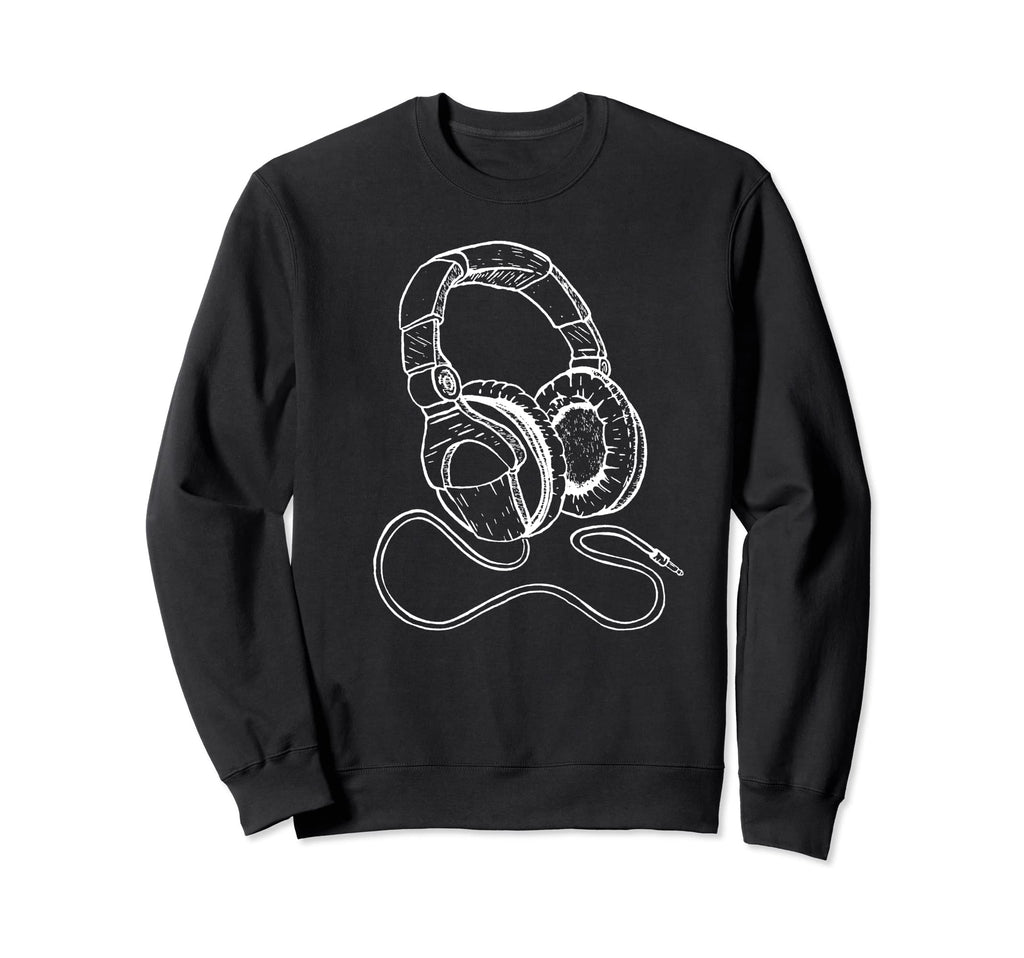 Hip Hop Over Ear Headphones Sweatshirt - Casual Everyday Wear Men Women - T-Shirt, Sweatshirt, Hoodie