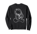 Hip Hop Over Ear Headphones Sweatshirt - Casual Everyday Wear Men Women - T-Shirt, Sweatshirt, Hoodie