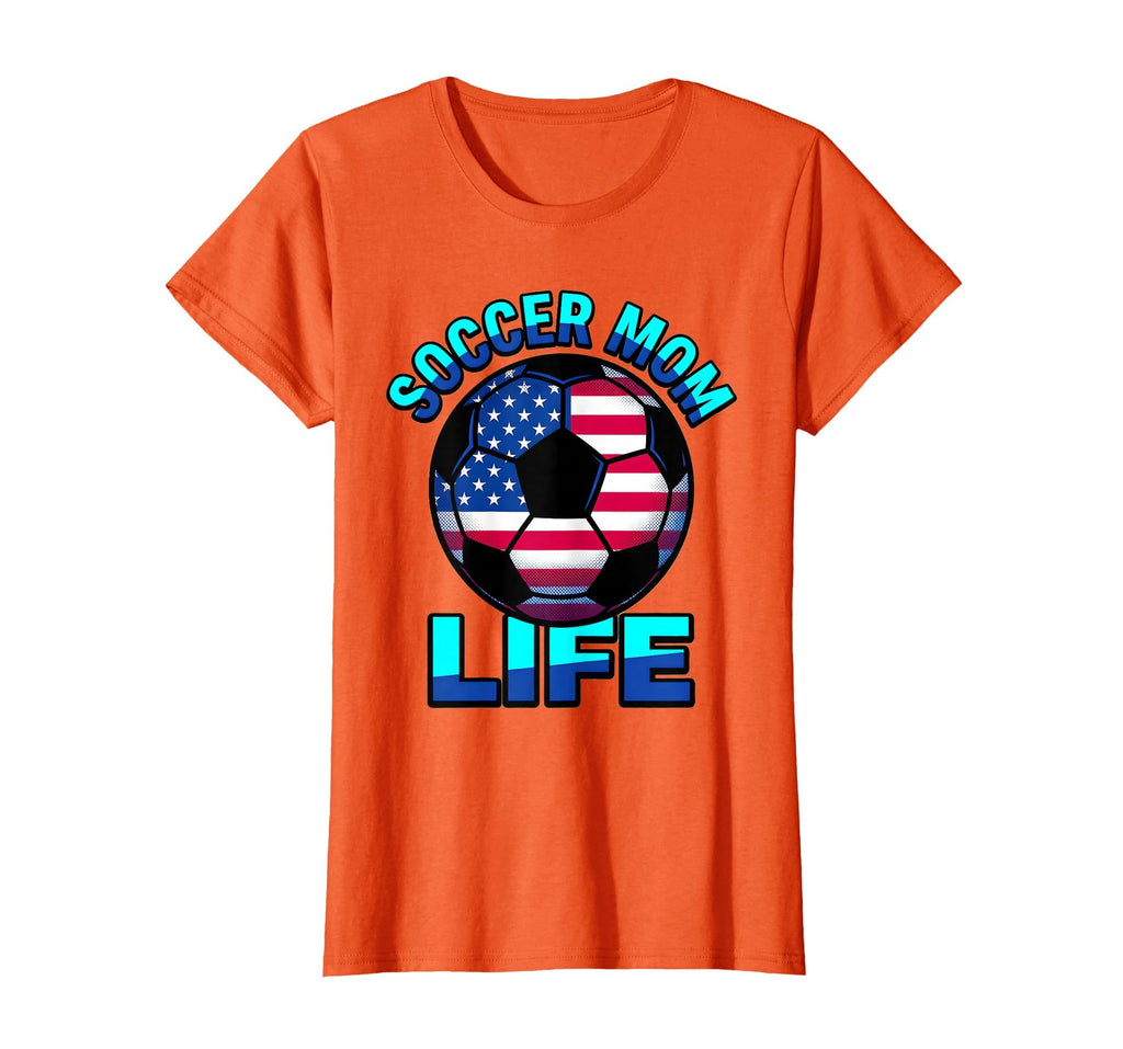 Soccer Mom Life American Flag T-Shirt - Casual Everyday Wear Men Women - T-Shirt, Sweatshirt, Hoodie