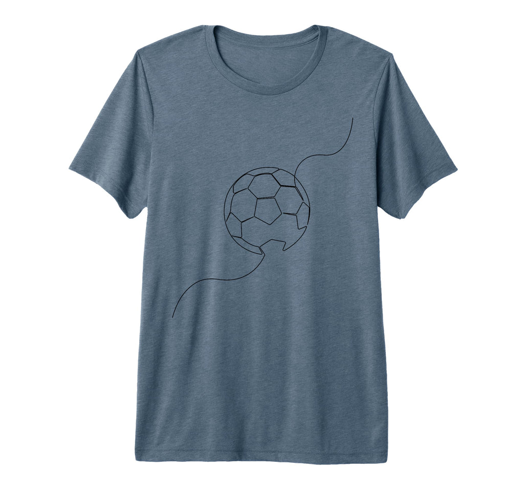 One Line Art Minimalist Soccer T-Shirt - Casual Everyday Wear Men Women - T-Shirt, Sweatshirt, Hoodie