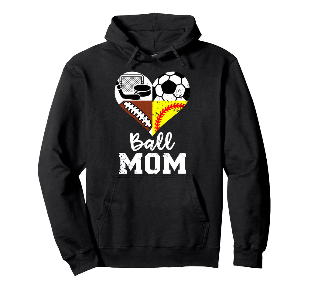 Ball Mom Funny Soccer Football Hoodie - Casual Everyday Wear for Adults - T-Shirt, Sweatshirt, Hoodie