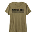Maryland Soccer Black Text Tri Blend T-Shirt - Novelty Apparel Unisex - T-Shirt, Sweatshirt, Hoodie