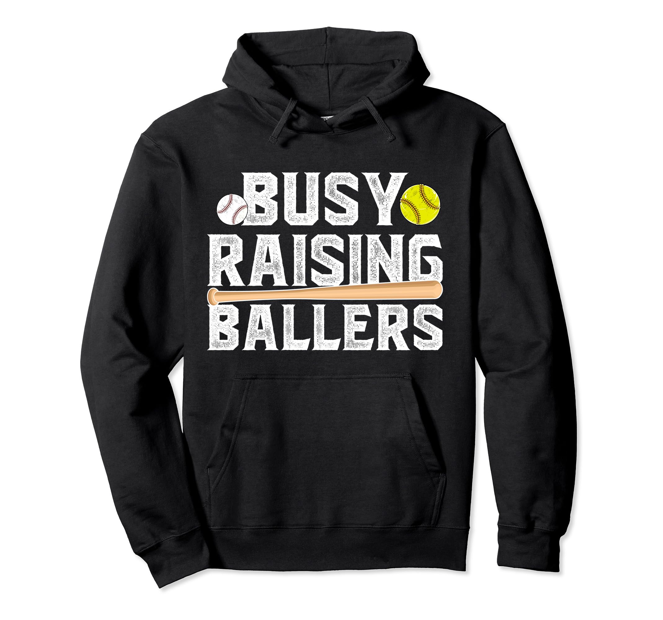 Busy Raising Ballers Baseball Softball Dad Hoodie - Minimalist Print Unisex - T-Shirt, Sweatshirt, Hoodie