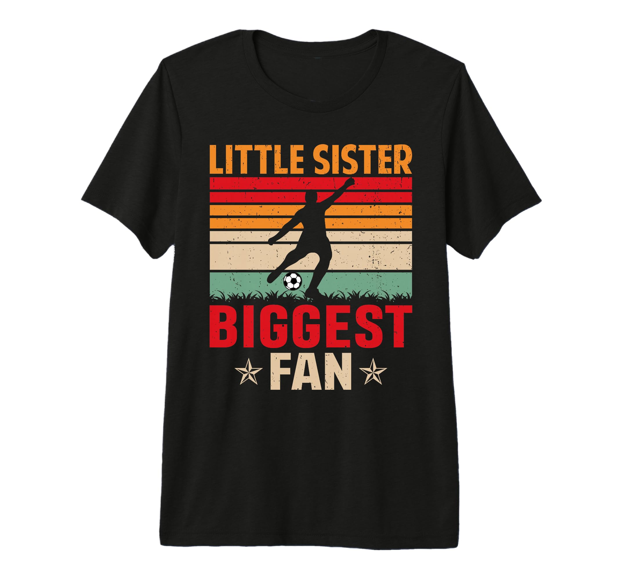 Little Sister Biggest Fan Soccer Sunset T-Shirt - Trendy Graphic Men Women - T-Shirt, Sweatshirt, Hoodie