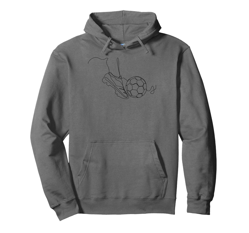 One Line Art Minimalist Soccer Coach Hoodie - Trendy Graphic for Adults - T-Shirt, Sweatshirt, Hoodie