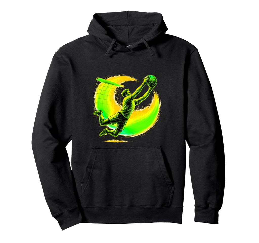 Dynamic Soccer Keeper Mid Air Save Hoodie - Streetwear Style for Adults - T-Shirt, Sweatshirt, Hoodie
