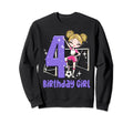 4Th Birthday Soccer Ball Net Party Sweatshirt - Aesthetic Graphic Unisex - T-Shirt, Sweatshirt, Hoodie