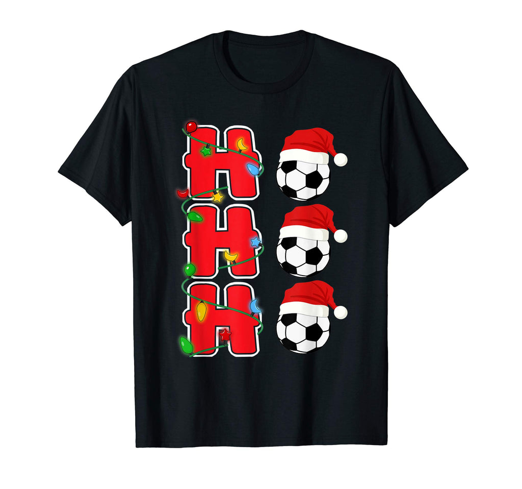 Ho Ho Ho Santa Soccer Ball Gift T-Shirt - Unique Graphic Unisex - T-Shirt, Sweatshirt, Hoodie