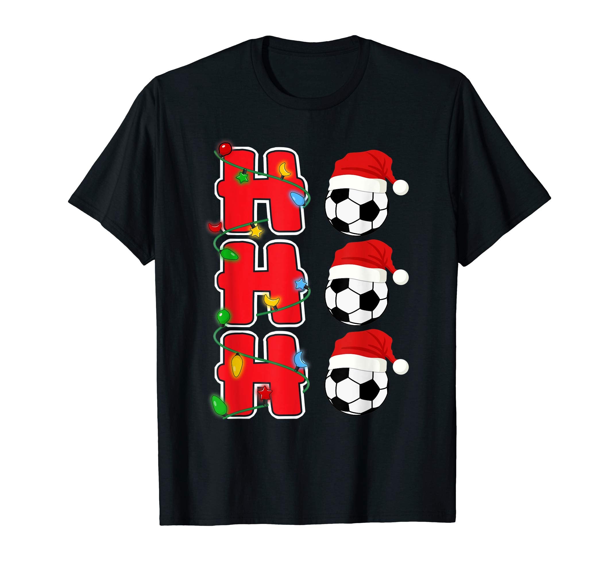 Ho Ho Ho Santa Soccer Ball Gift T-Shirt - Unique Graphic Unisex - T-Shirt, Sweatshirt, Hoodie