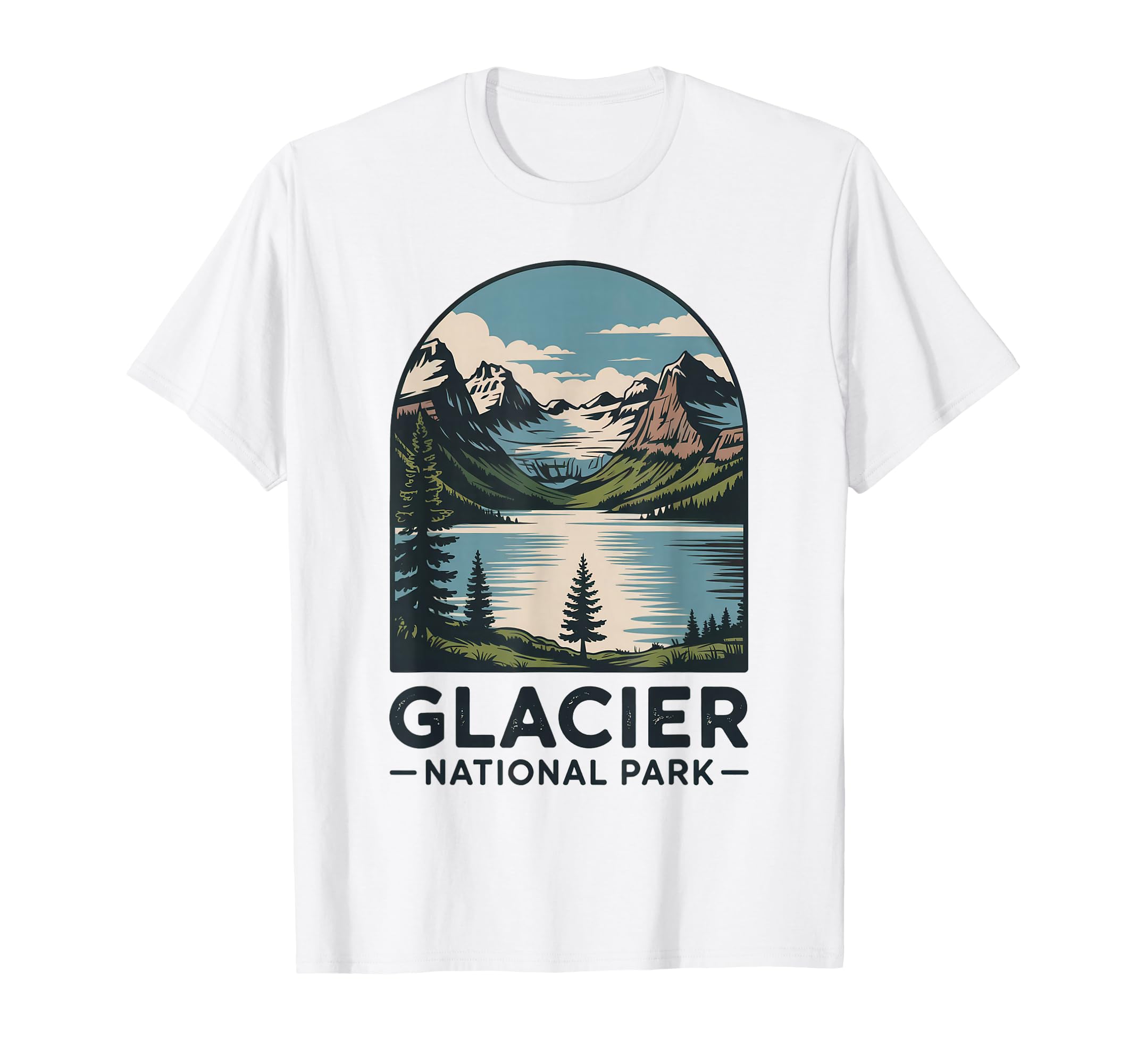 Glacier National Park Outdoor T-Shirt - Minimalist Print for Adults - T-Shirt, Sweatshirt, Hoodie