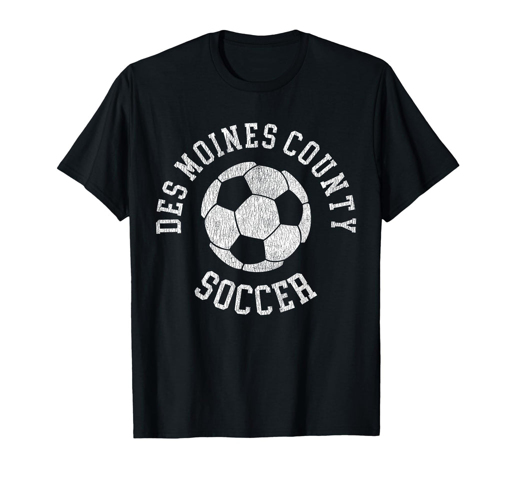 Des Moines County Soccer Distressed 90S T-Shirt - Fun Novelty Design Unisex - T-Shirt, Sweatshirt, Hoodie