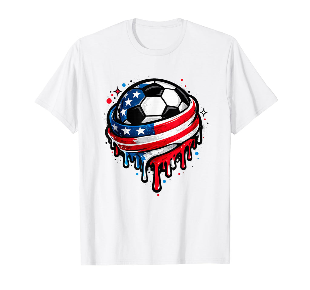 Patriotic Soccer Ball Love Usa Flag T-Shirt - Fun Novelty Design Unisex - T-Shirt, Sweatshirt, Hoodie